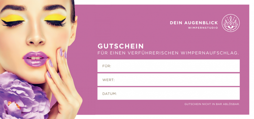 Wimpern Gutschein Dein Augenblick